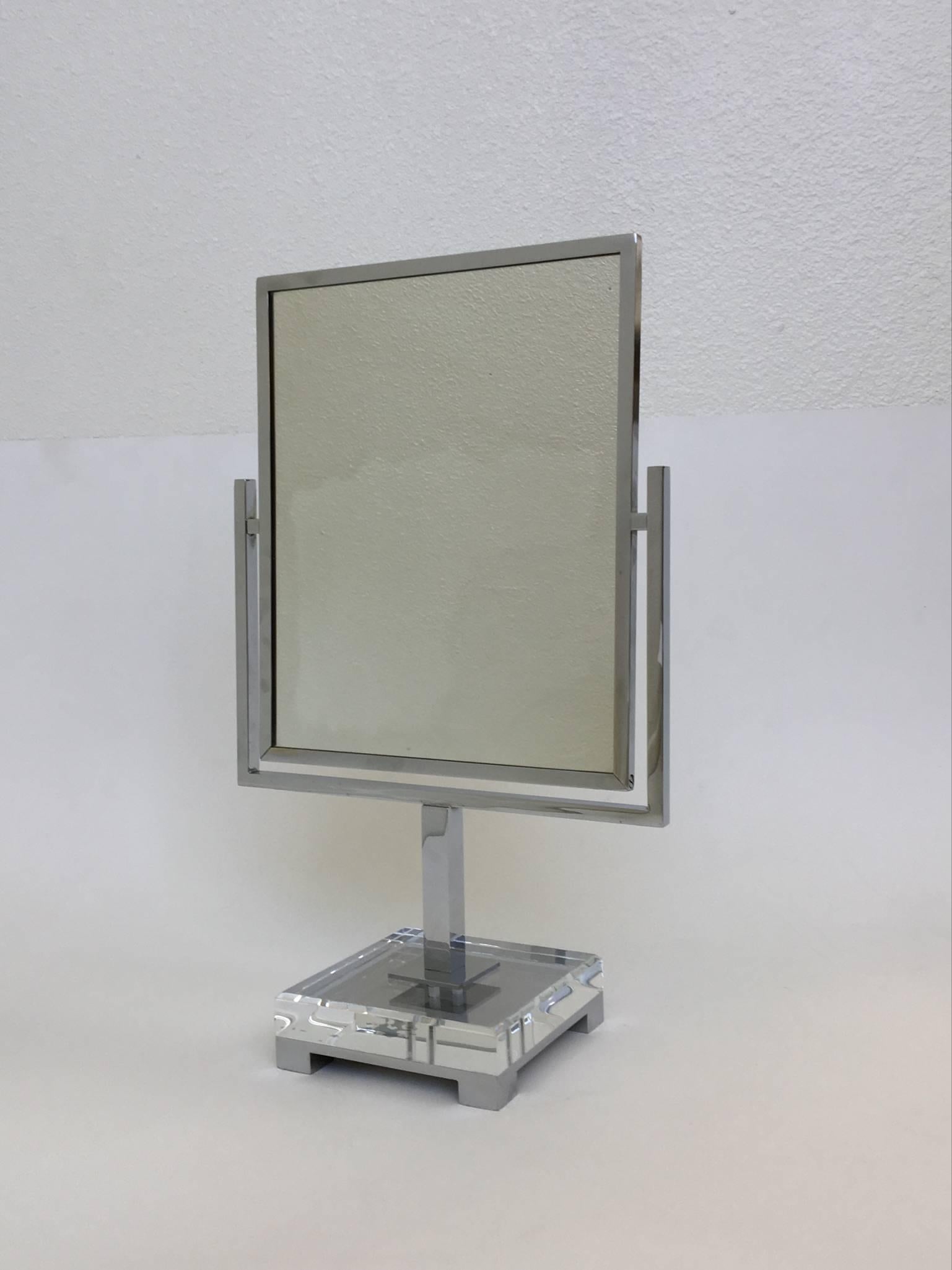 Chrome and Acrylic Vanity Mirror by Charles Hollis Jones 2