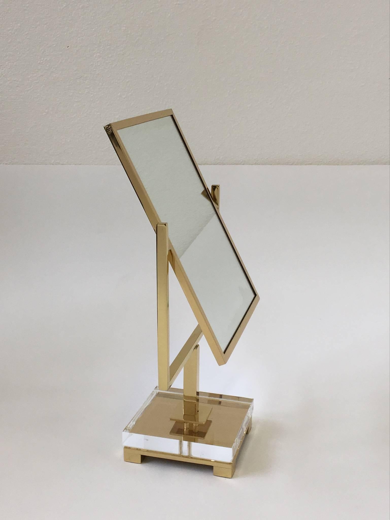 brass and acrylic mirror