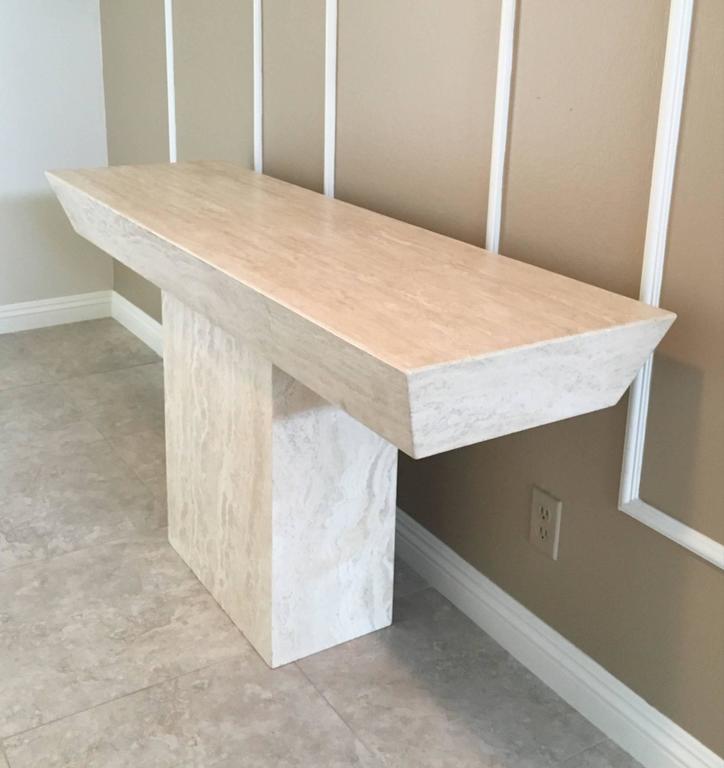 Italian Travertine Console Table at 1stDibs