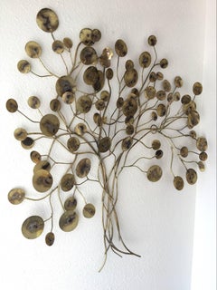 Brass Tree Wall Sculpture