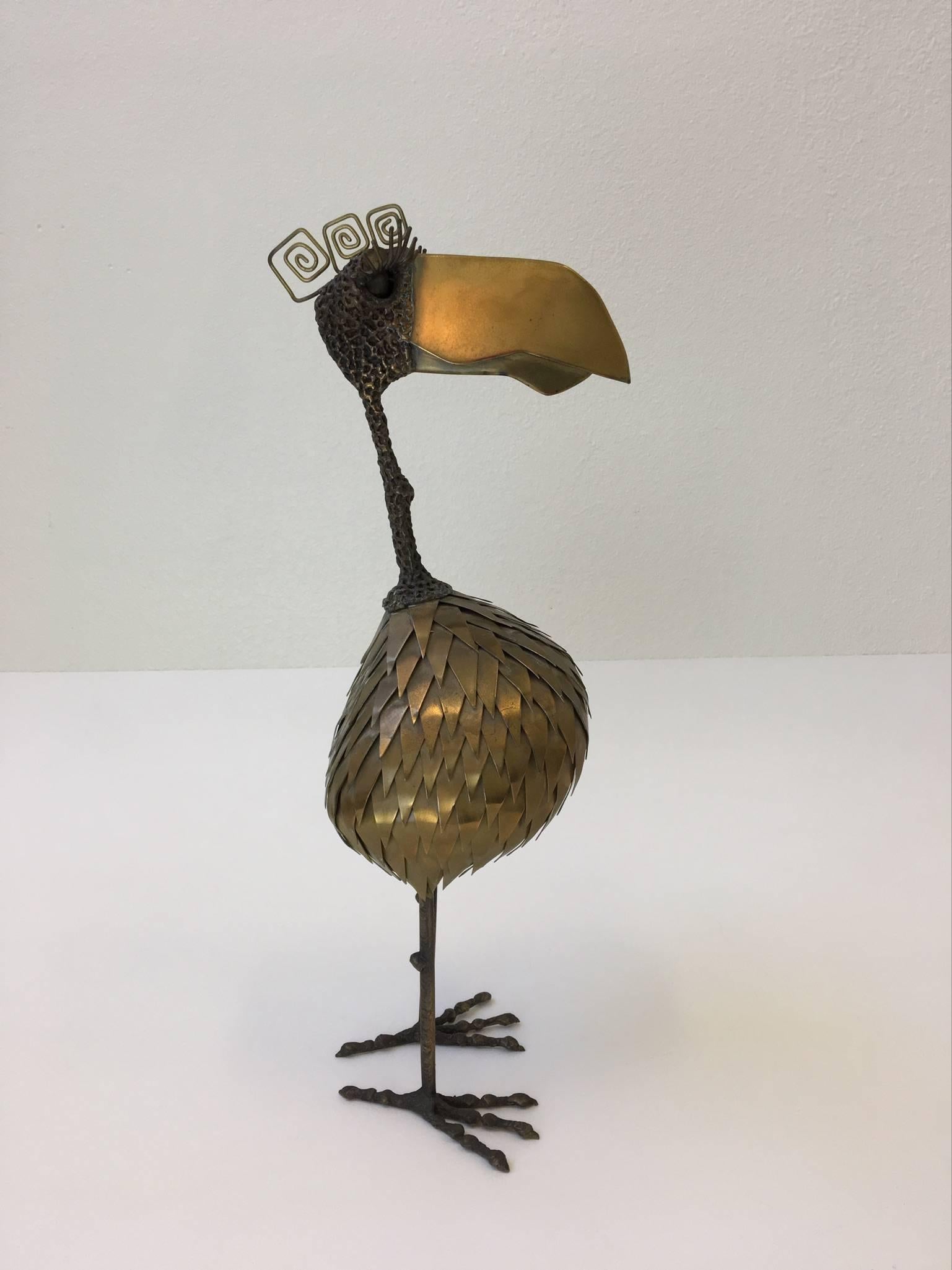 Mid-Century Modern Brass and Bronze Family of Dodo Birds Sculptures