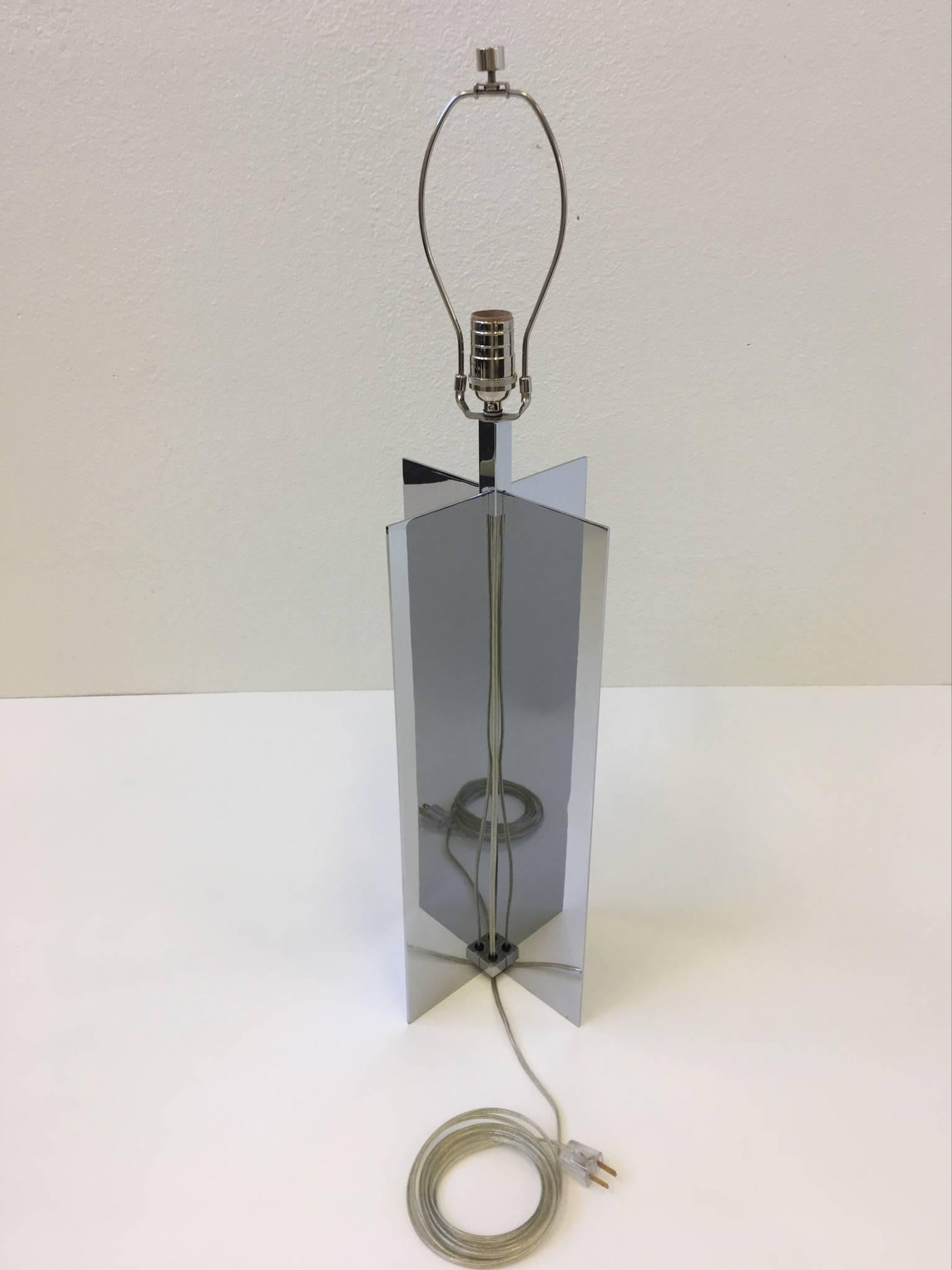 Pair of Polished Aluminium Table Lamps by Paul Mayen for Habitat 1