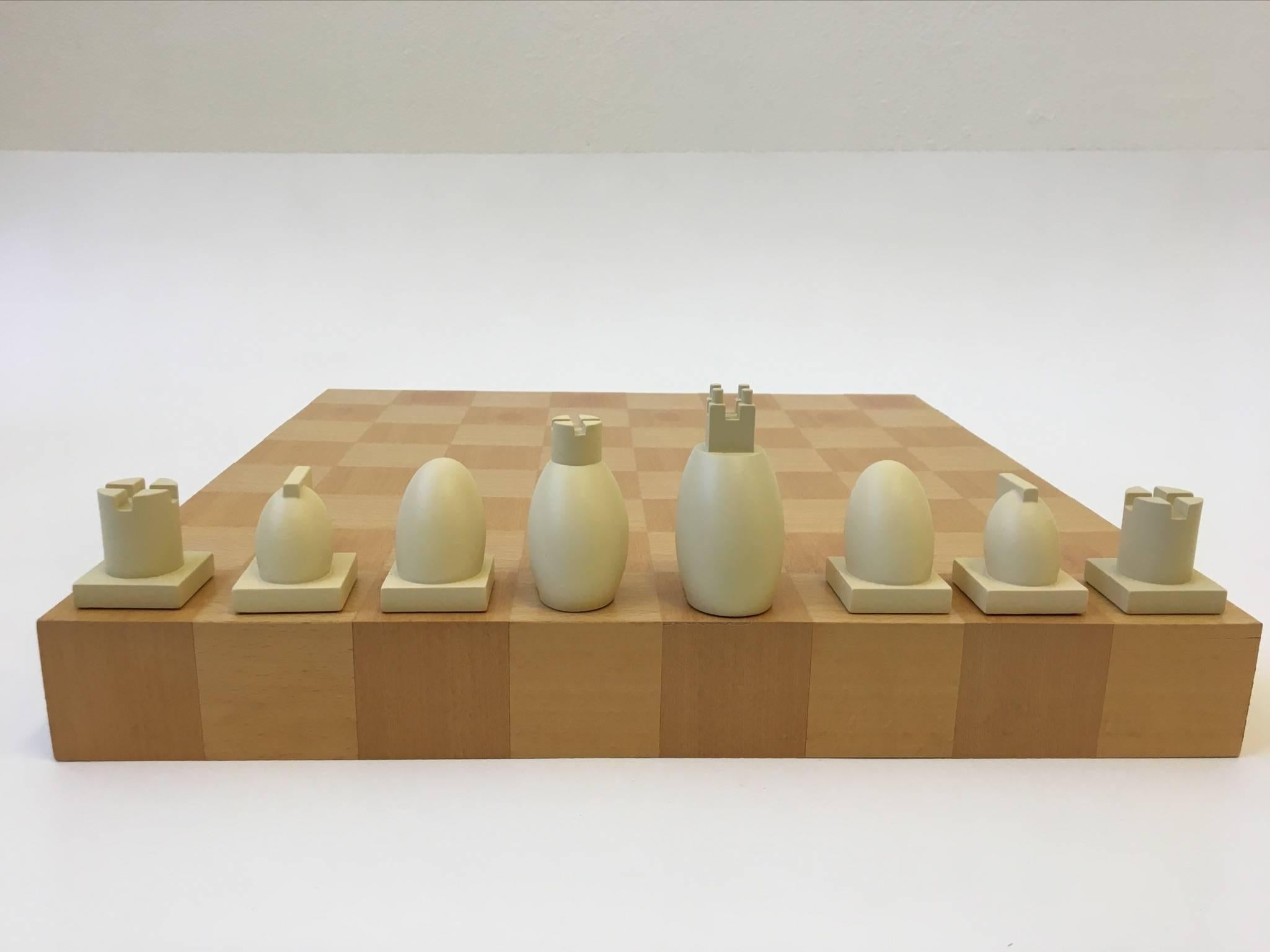 Wood and Composites Chess and Checkers Set by Architect Michael Graves In Excellent Condition In Palm Springs, CA