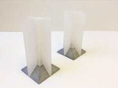 Pair of Acrylic and Cement Memphis Table Lamps