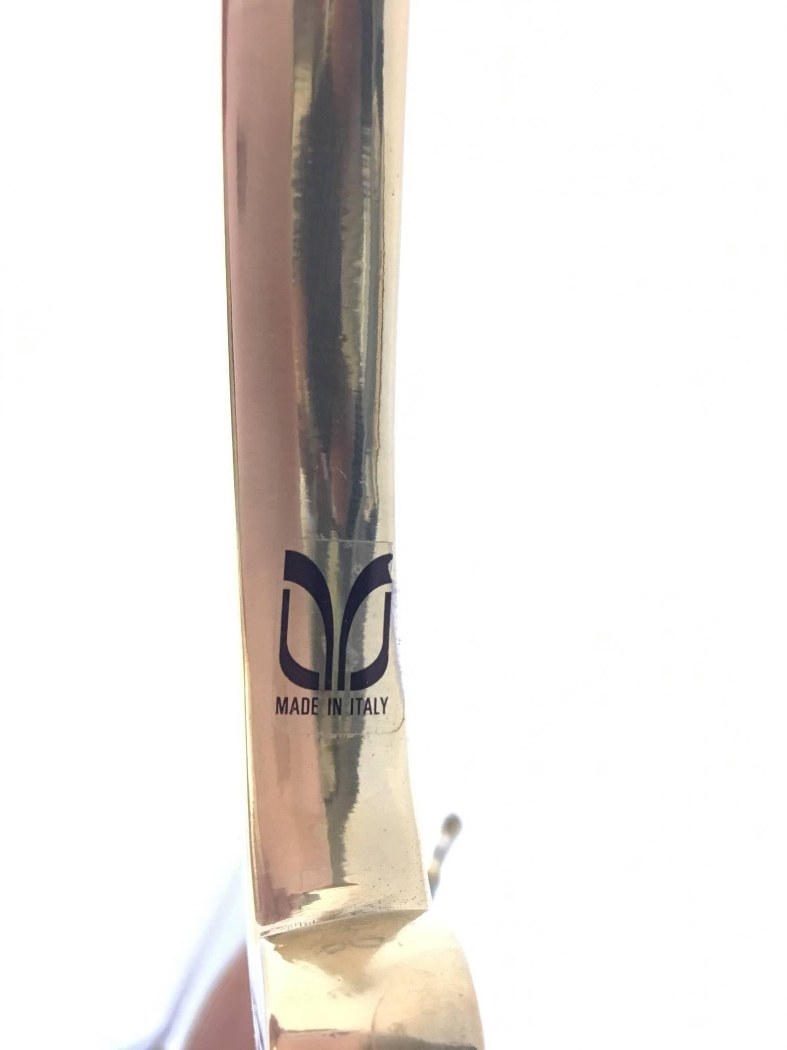 Italian Brass and Brushed Stainless Steel Valet For Sale 2