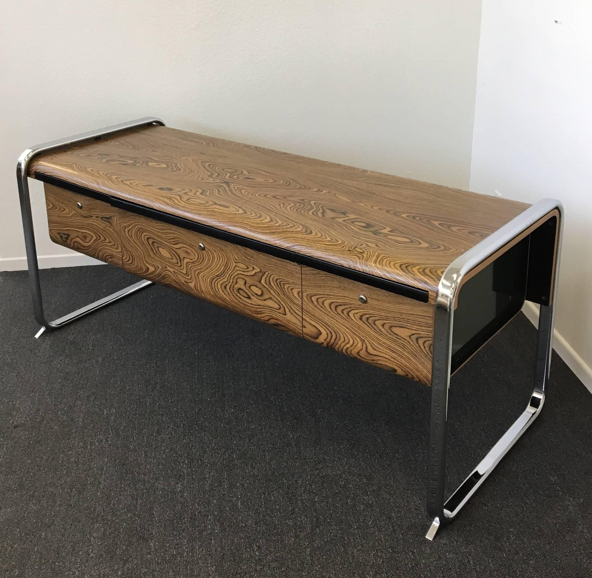 Late 20th Century Zebrawood and Chrome Credenza by Peter Protzman for Herman Miller