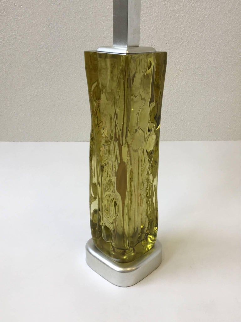 Mid-20th Century Italian Murano Glass Table Lamp by Seguso for Marbro For Sale
