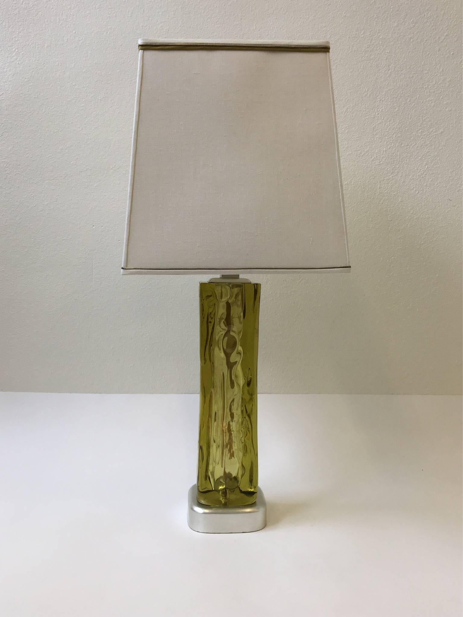 Italian Murano Glass Table Lamp by Seguso for Marbro 2