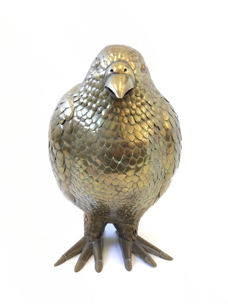 Large Brass Bird Sculpture by Sergio Bustamante at 1stDibs