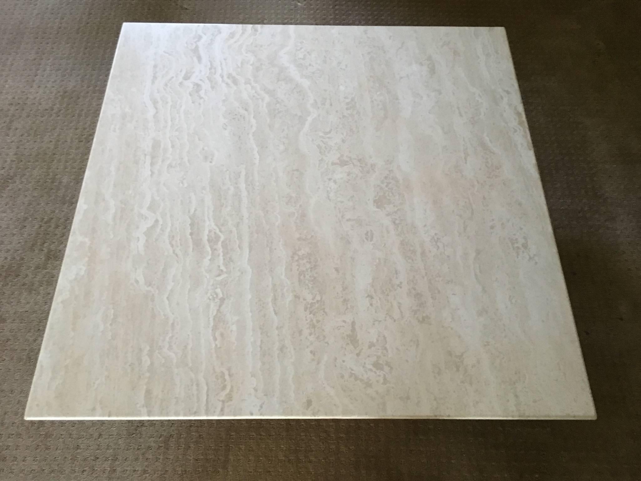 Italian Travertine Cocktail Table In Excellent Condition In Palm Springs, CA