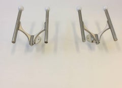 Pareja de apliques italianos plateados de Gaetano Sciolari