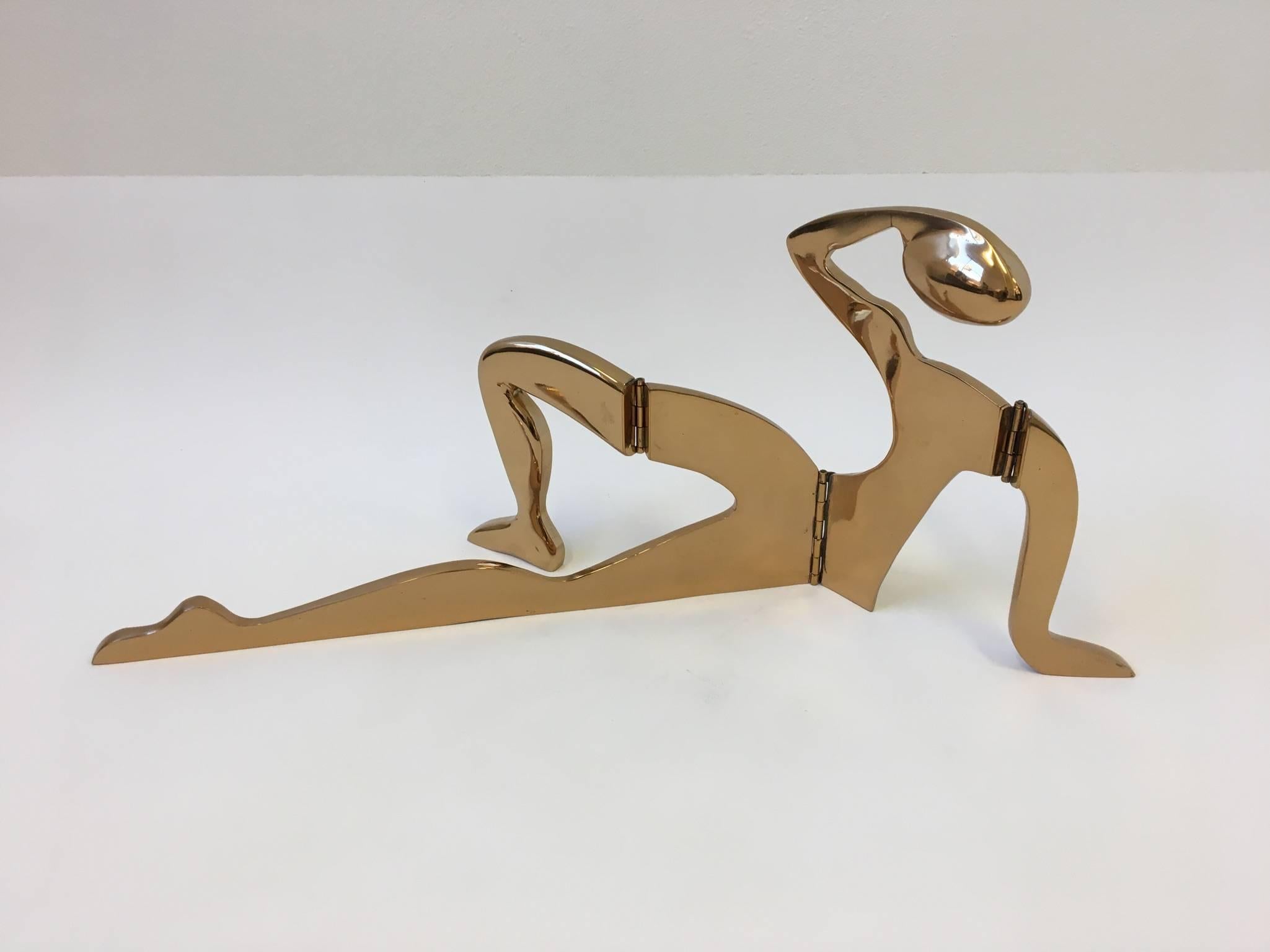 Modern Bronze Reclining Figure Sculpture by Eichengreen and Gensburg