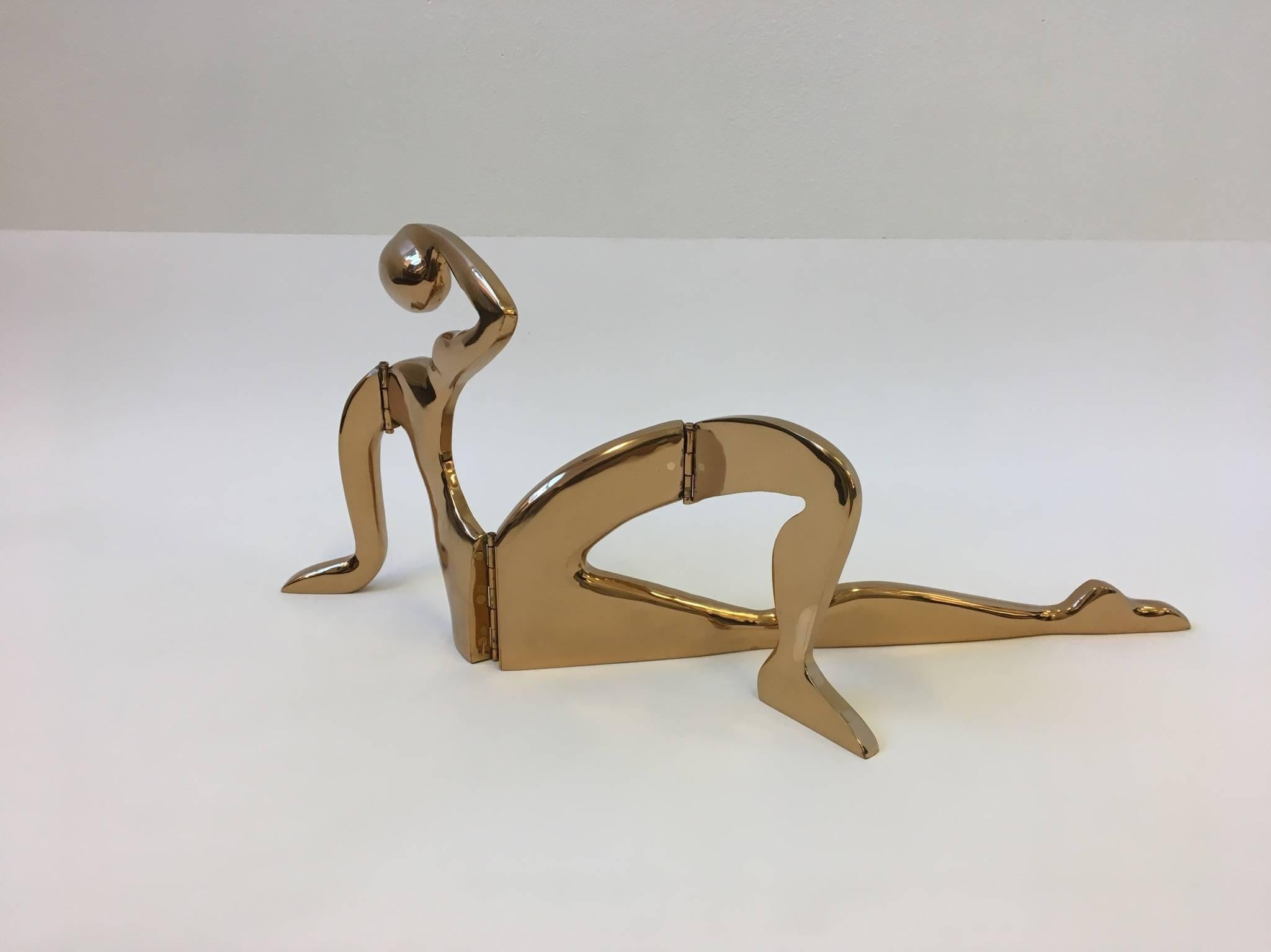 Polished Bronze Reclining Figure Sculpture by Eichengreen and Gensburg
