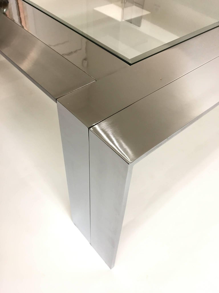 Stainless Steel and Glass Cocktail Table by Elaine Cohen for DIA For