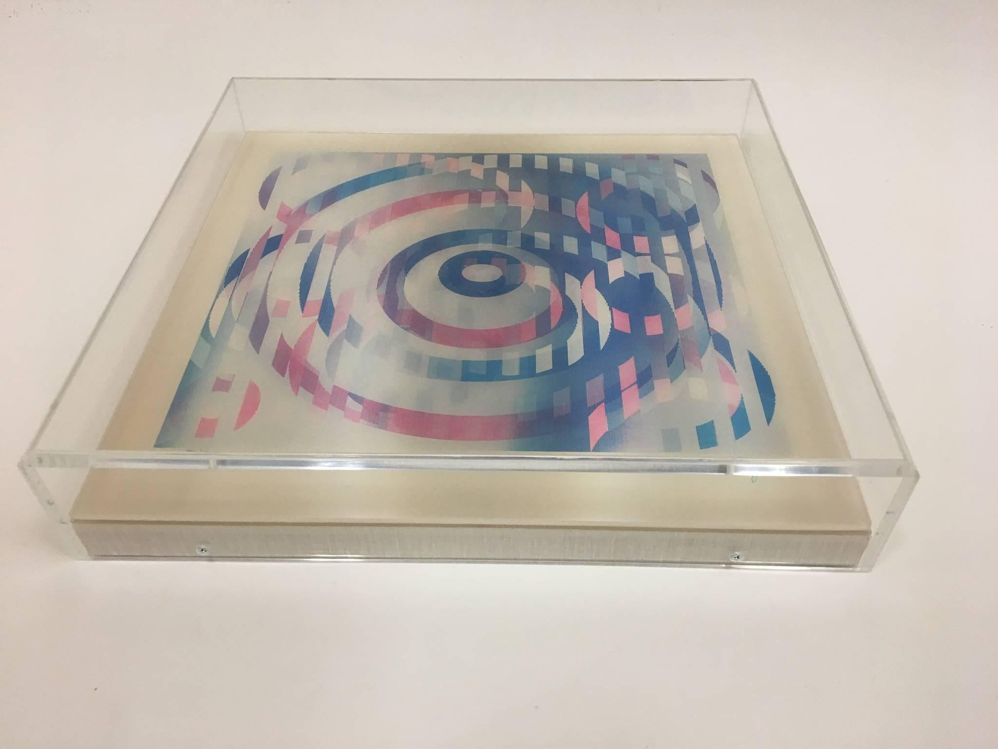 Modern Signed and Numbered Lenticular Lightograph by Yaacov Agam