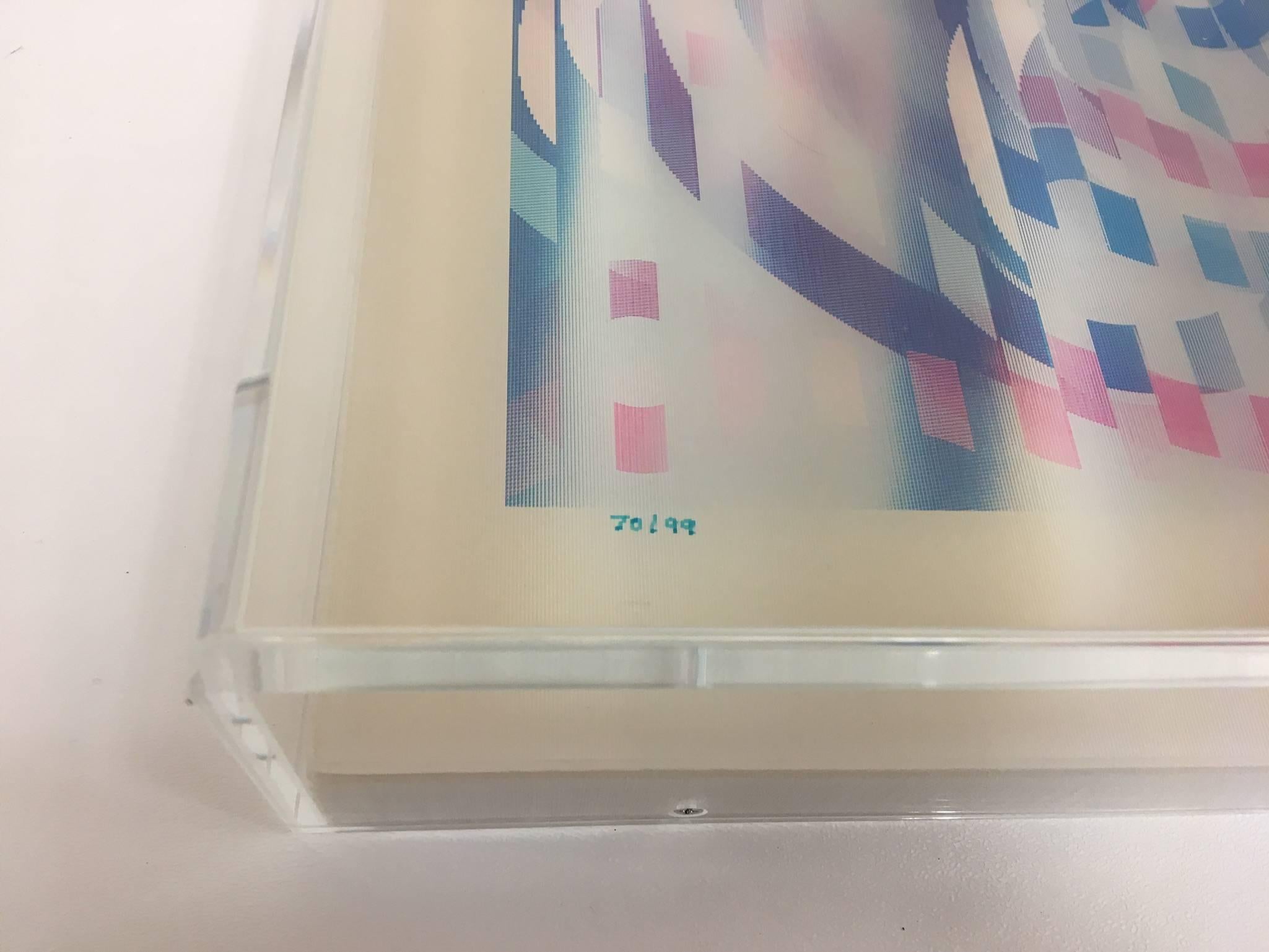 Late 20th Century Signed and Numbered Lenticular Lightograph by Yaacov Agam