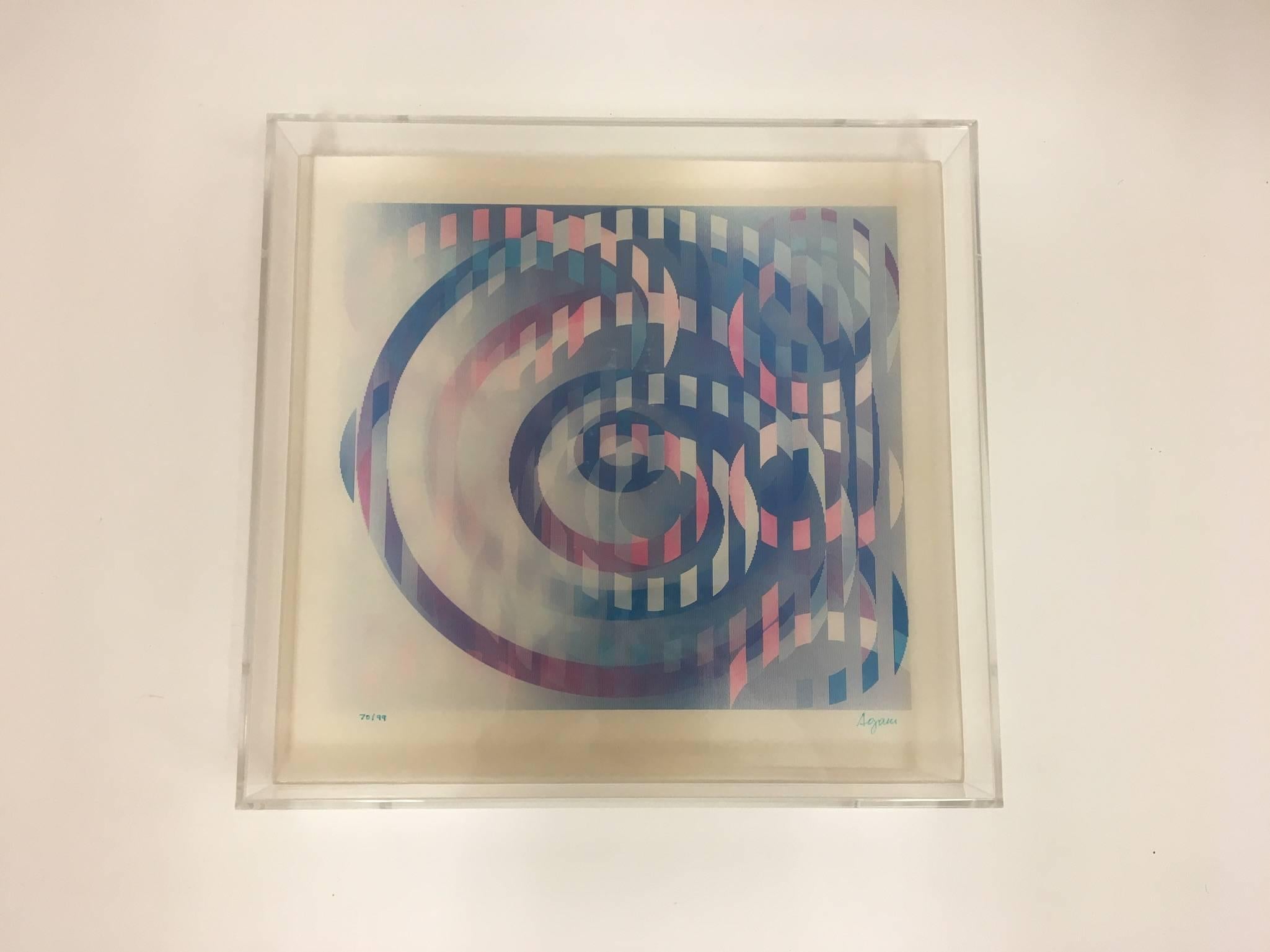 Signed and Numbered Lenticular Lightograph by Yaacov Agam 1
