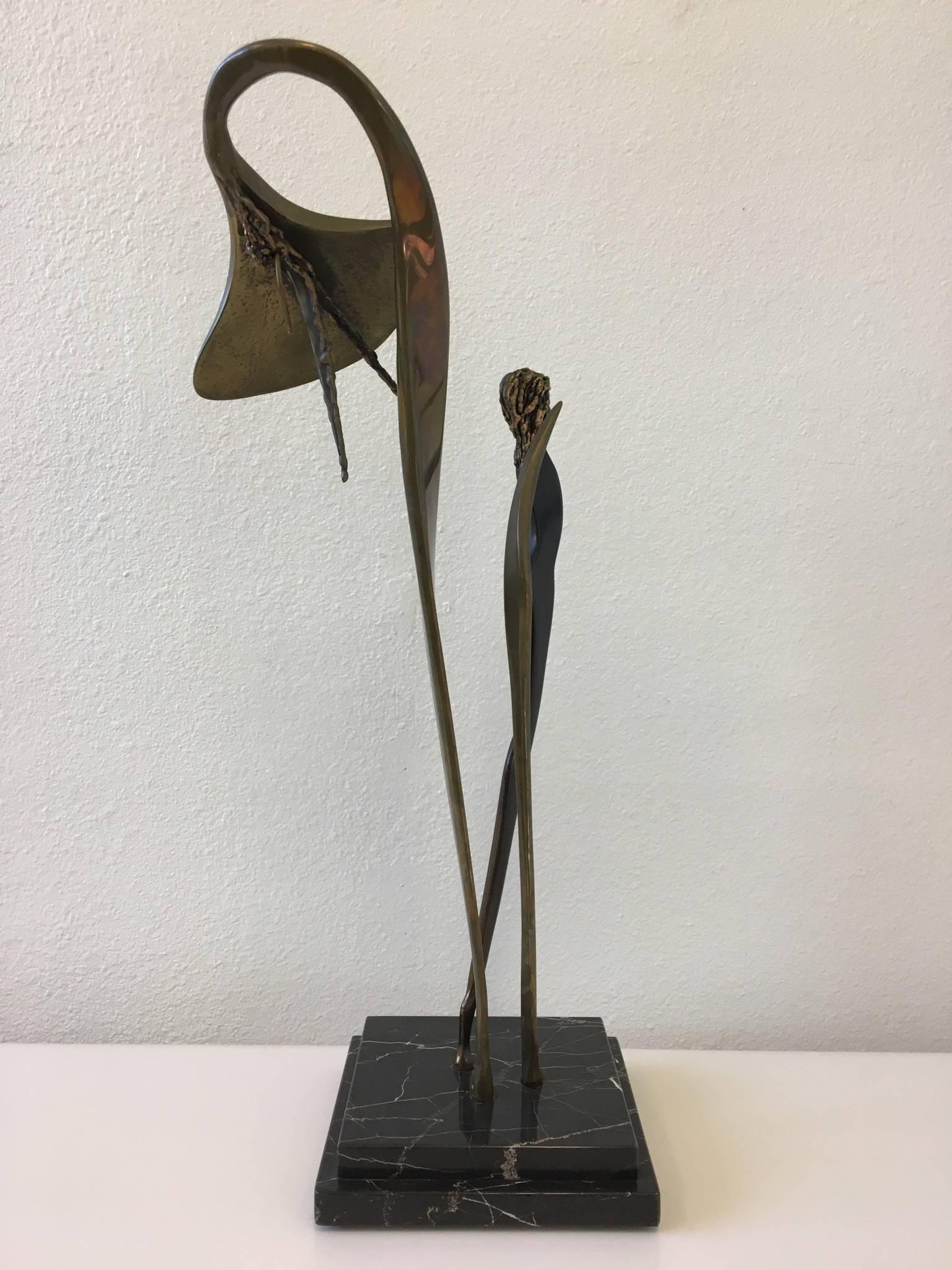 Bronze and Marble Culpture by McLean  In Excellent Condition For Sale In Palm Springs, CA