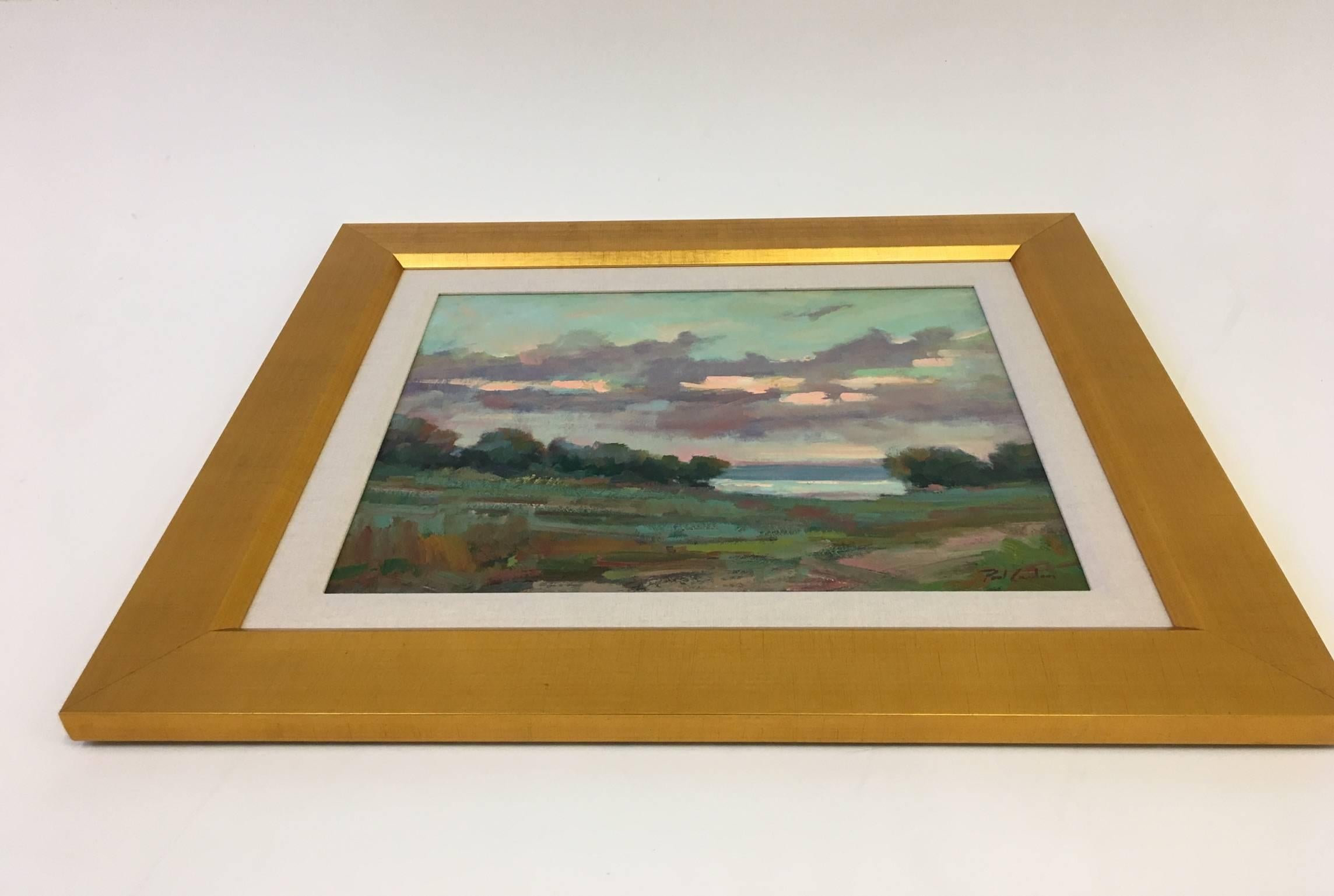 Modern Original Oil on Board Landscape Painting by Listed Artis Paul Casebeer
