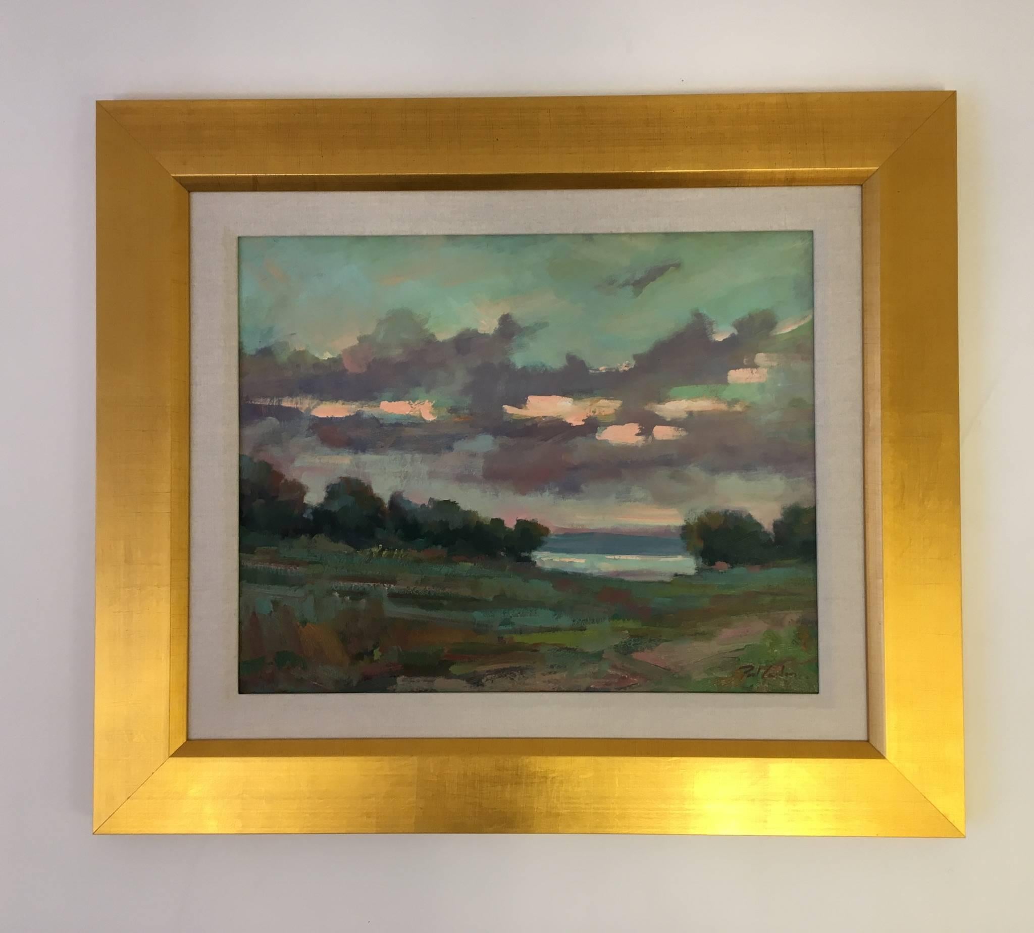 American Original Oil on Board Landscape Painting by Listed Artis Paul Casebeer