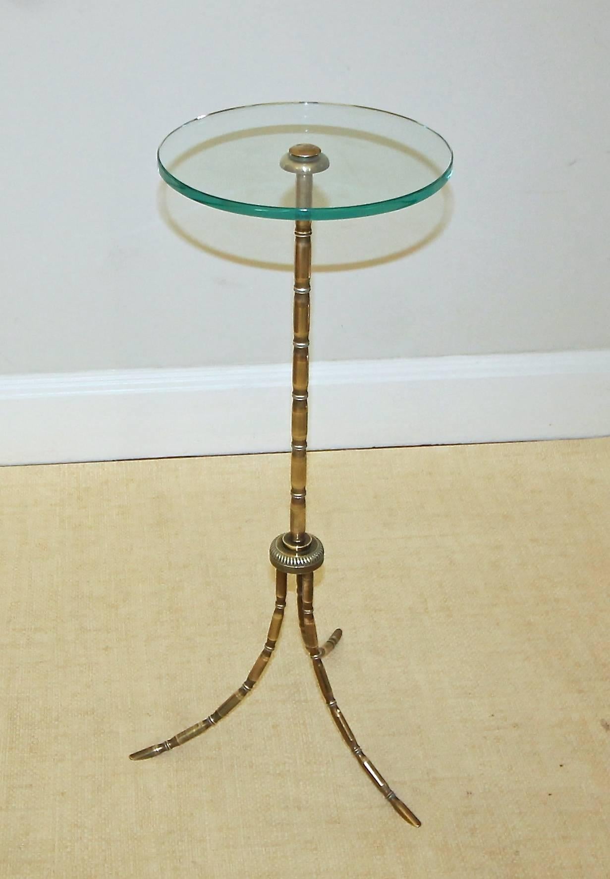 French Maison Bagues Faux Bamboo Bronze Side End Table 6