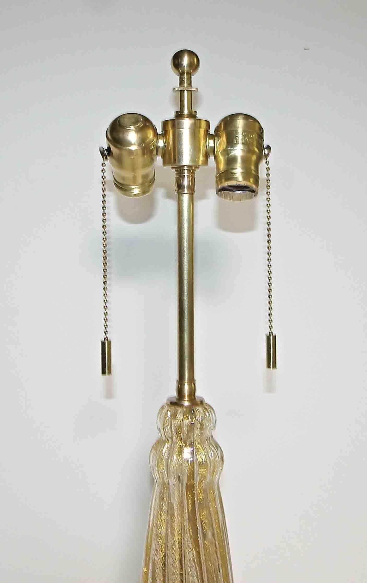 Mid-20th Century Large Barovier Murano Gold Tall Lamp