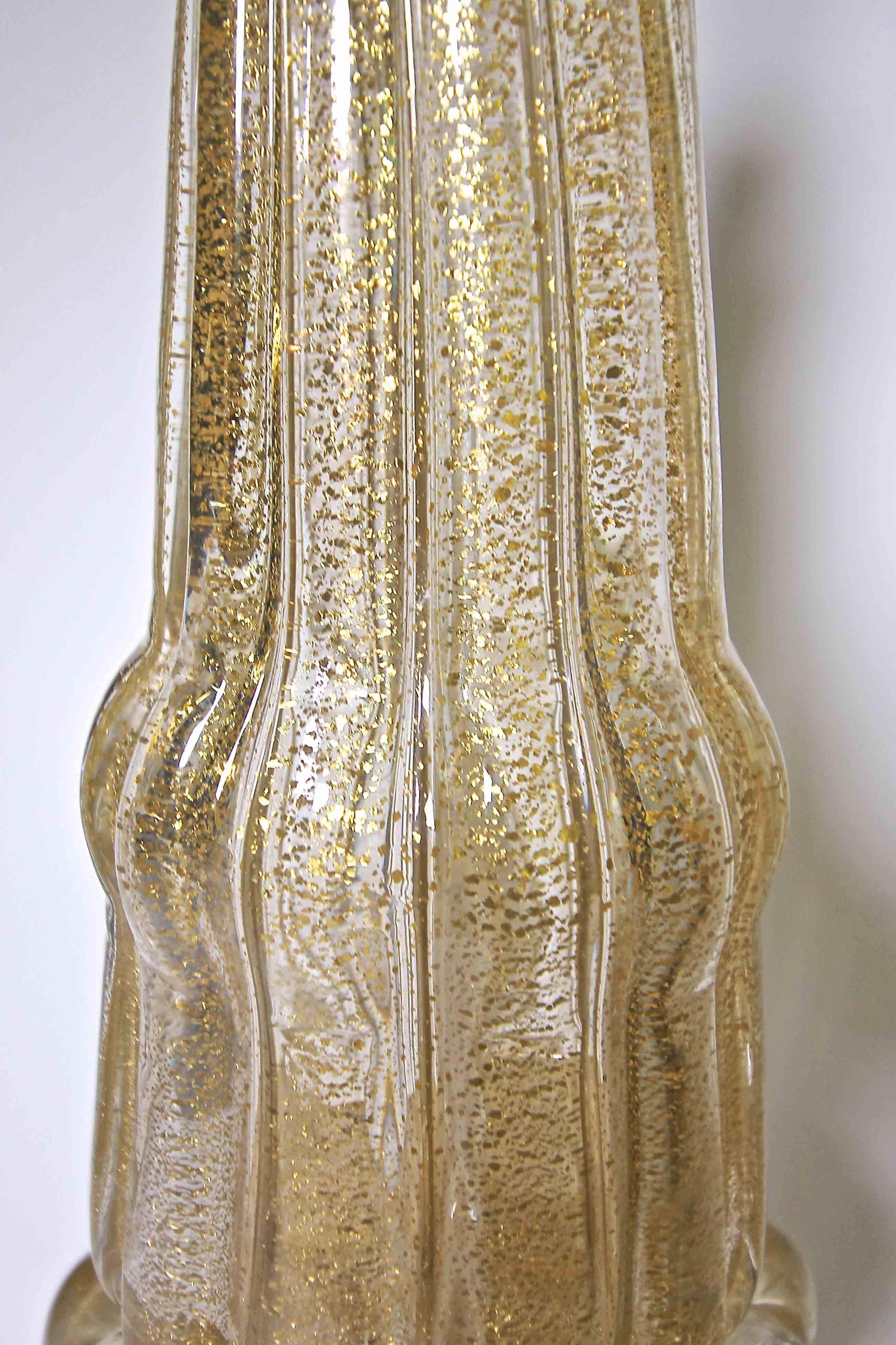 Brass Large Barovier Murano Gold Tall Lamp