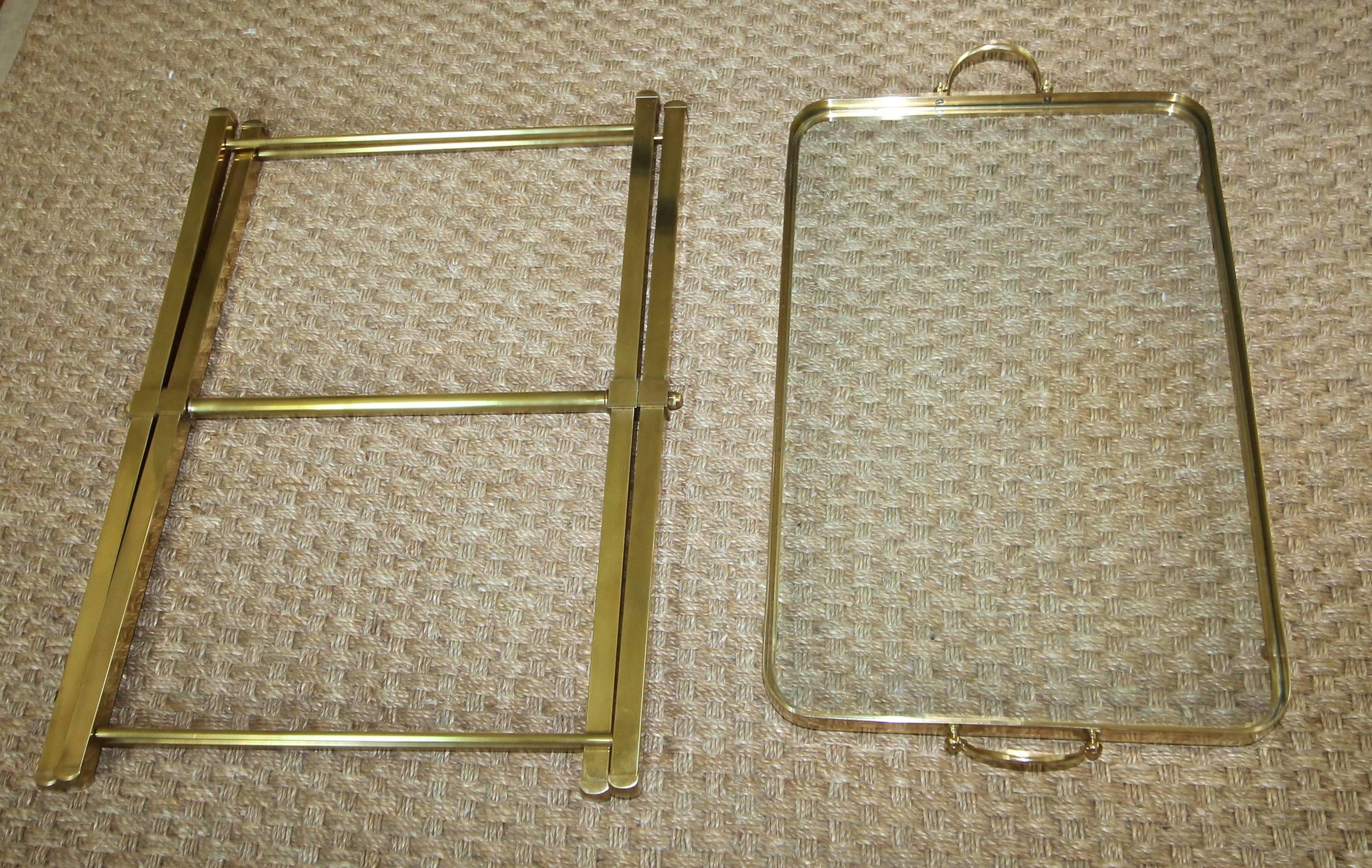 Italian Brass Serving Tray Side or End Table 4
