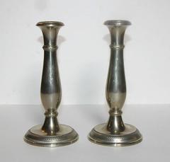 Pair of Berndorf Austrian Empire Candlestick Holders