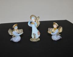 Set of Three Murano Seguso Glass Candleholder Angles