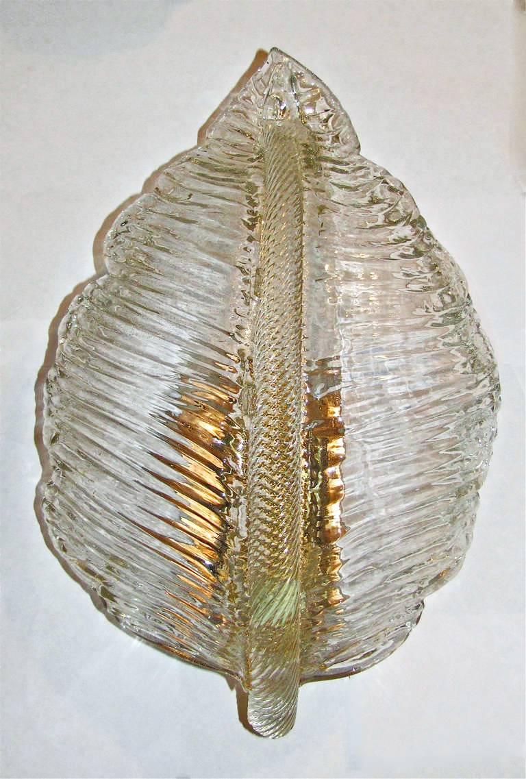 Pair of Barovier Murano Leaf Shaped Sconces 2