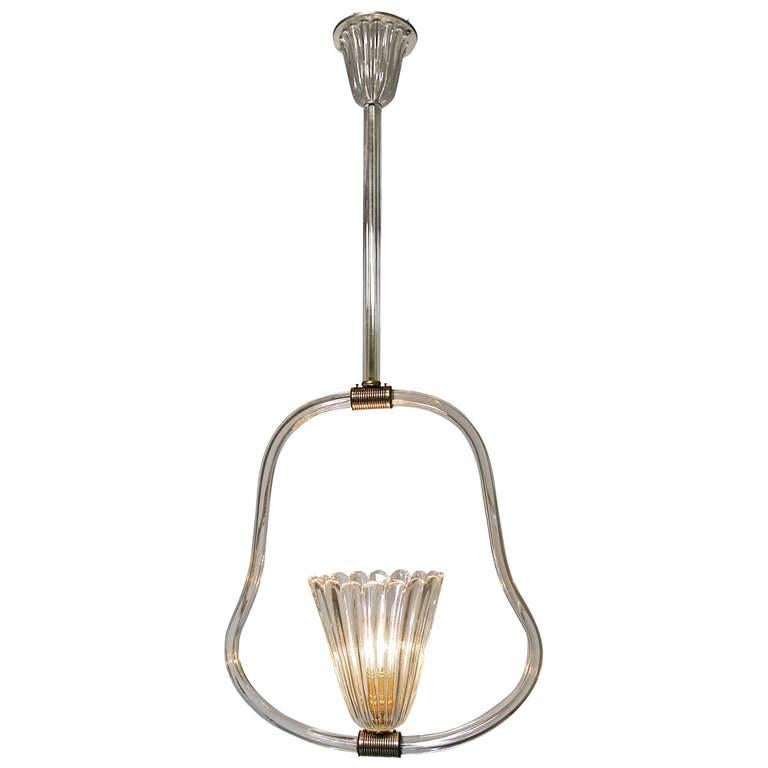 Barovier Murano Glass Pendant Light Chandelier For Sale 4