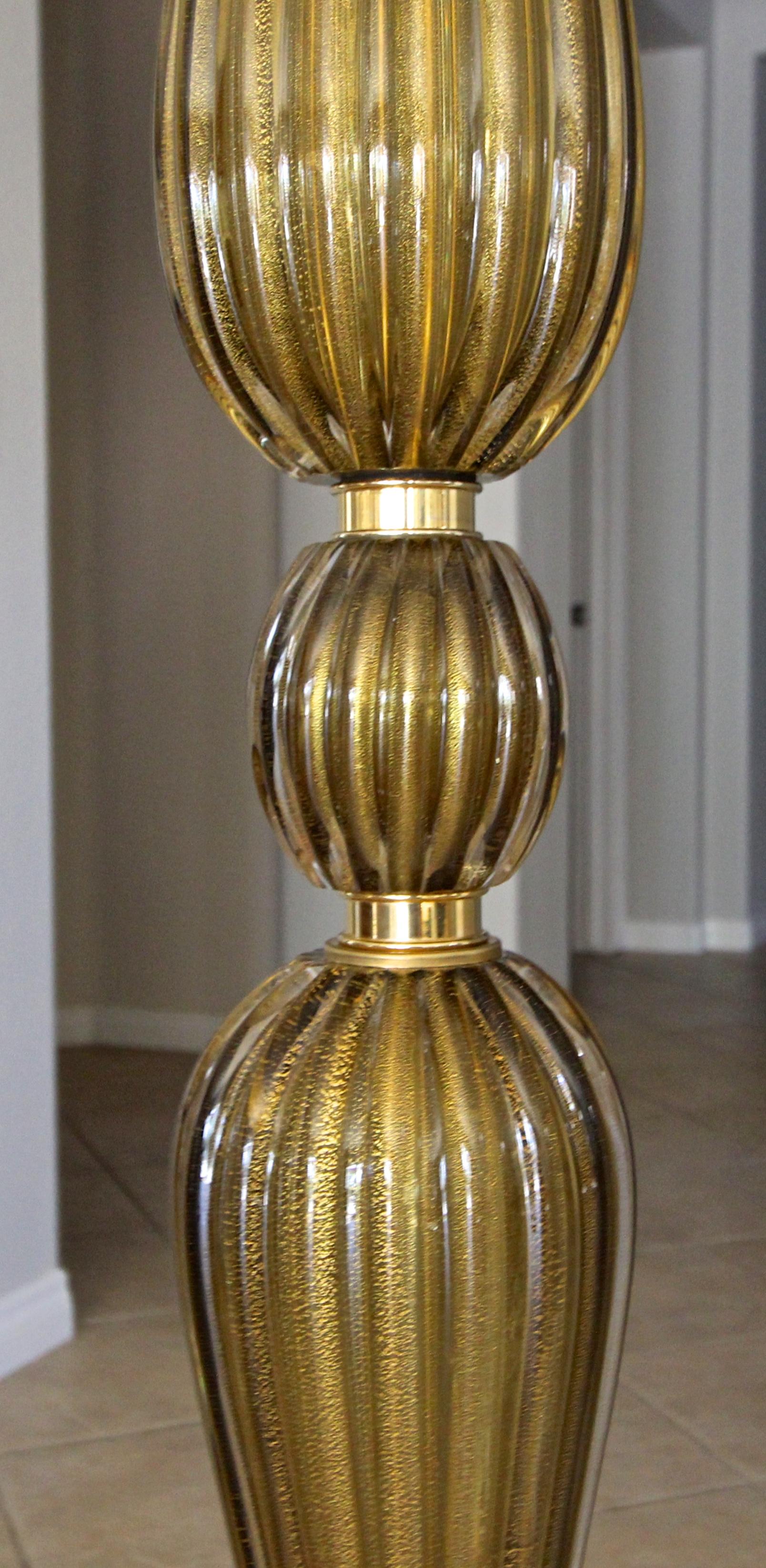 Murano Bronze and Gold Glass Floor Lamp 3