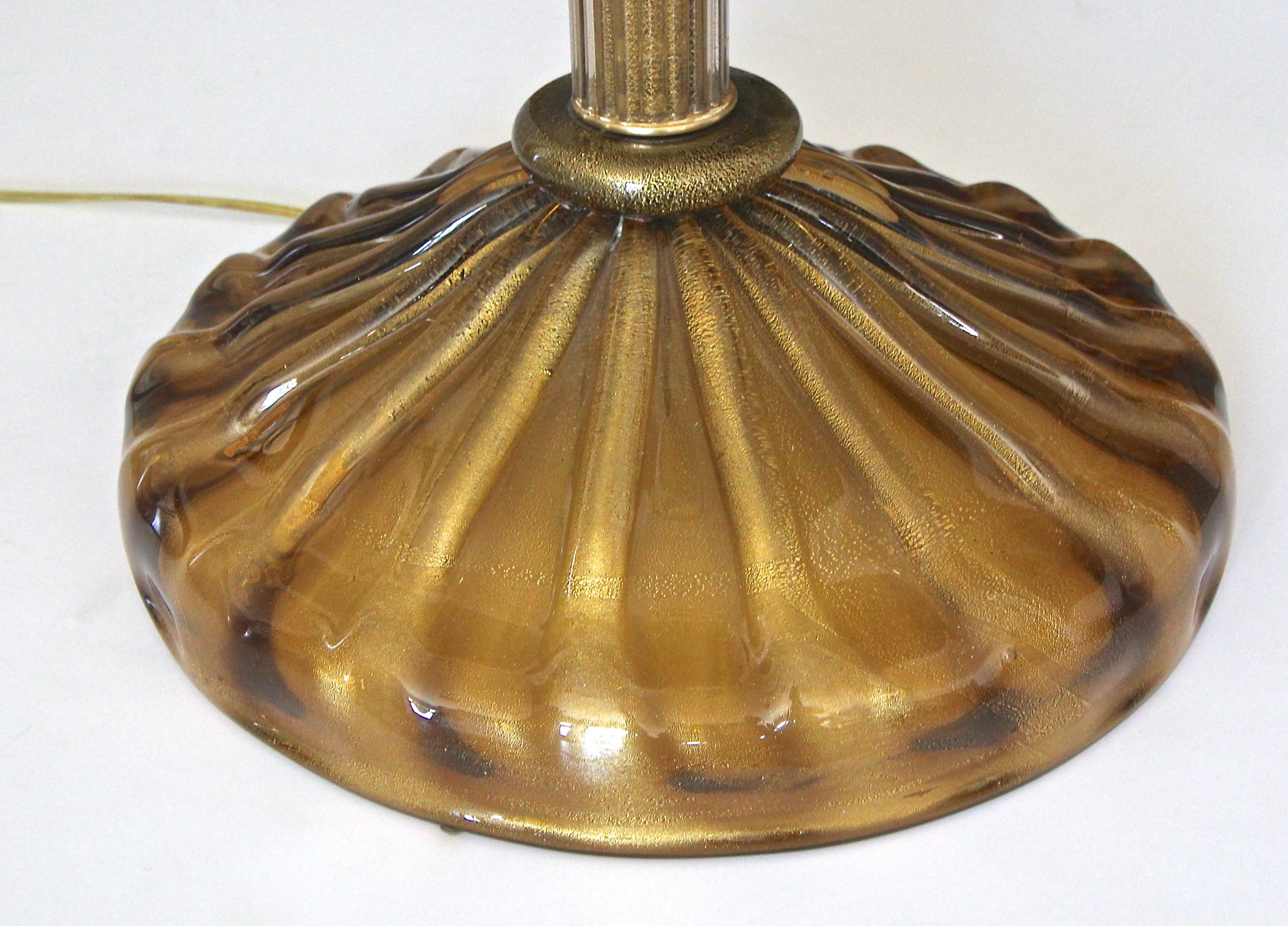 Murano Bronze and Gold Glass Floor Lamp 4