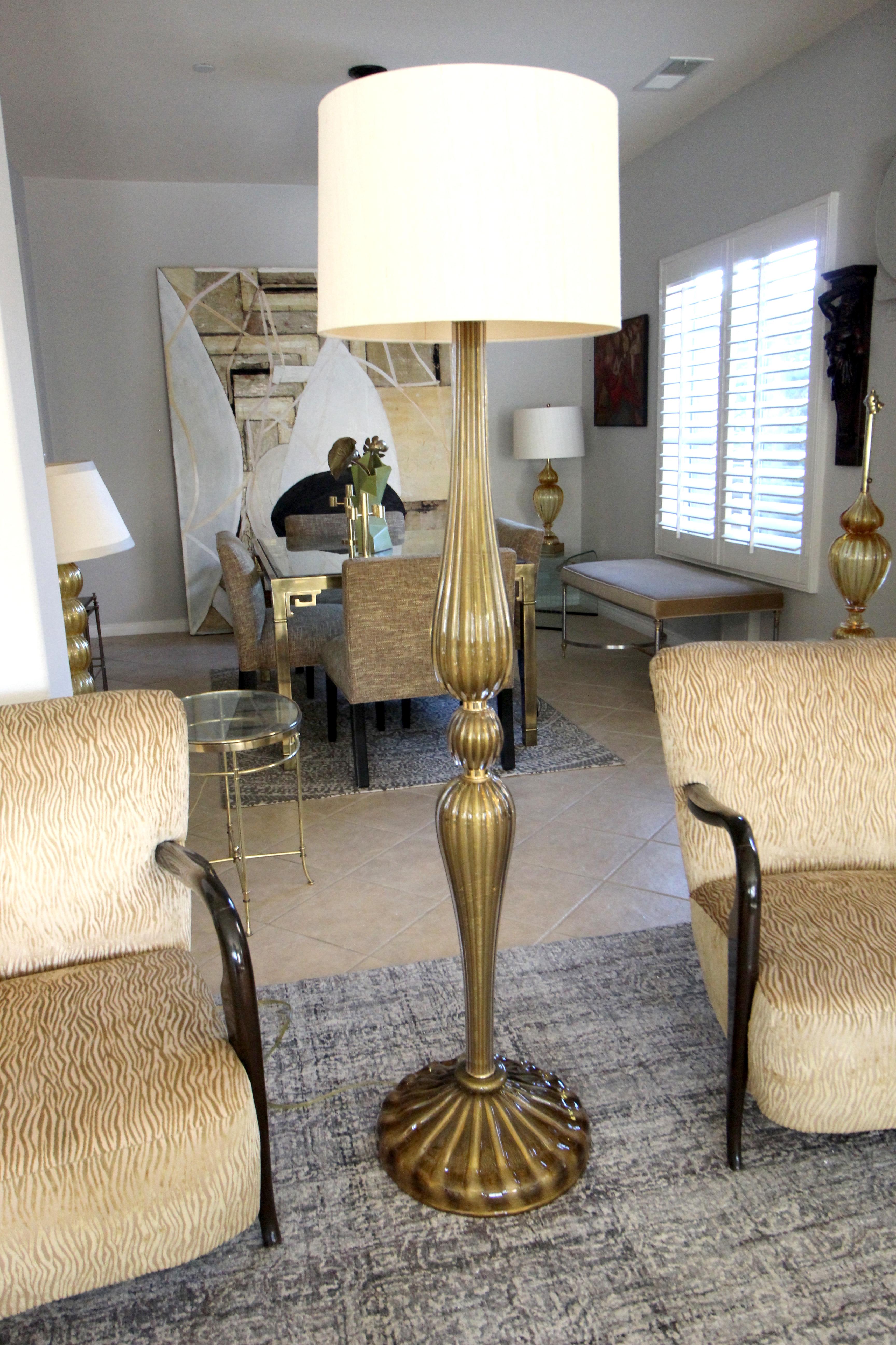 Murano Bronze and Gold Glass Floor Lamp 12