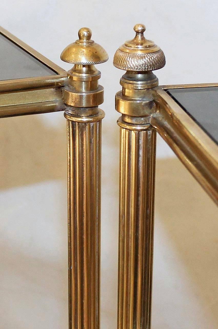 Pair of French Two-Tier Brass Side End Tables 4