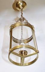 Diminutive French Brass Lantern Pendant Light