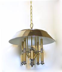 Lightolier Brass and Nickel Four-Light Chandelier