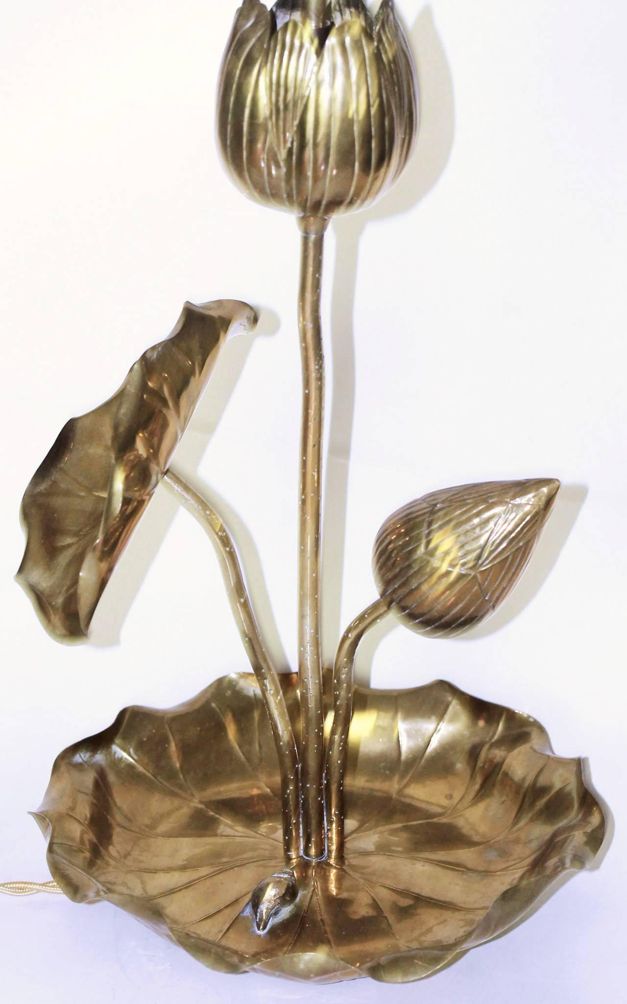 Brass Lotus Blossom Table Lamp 1