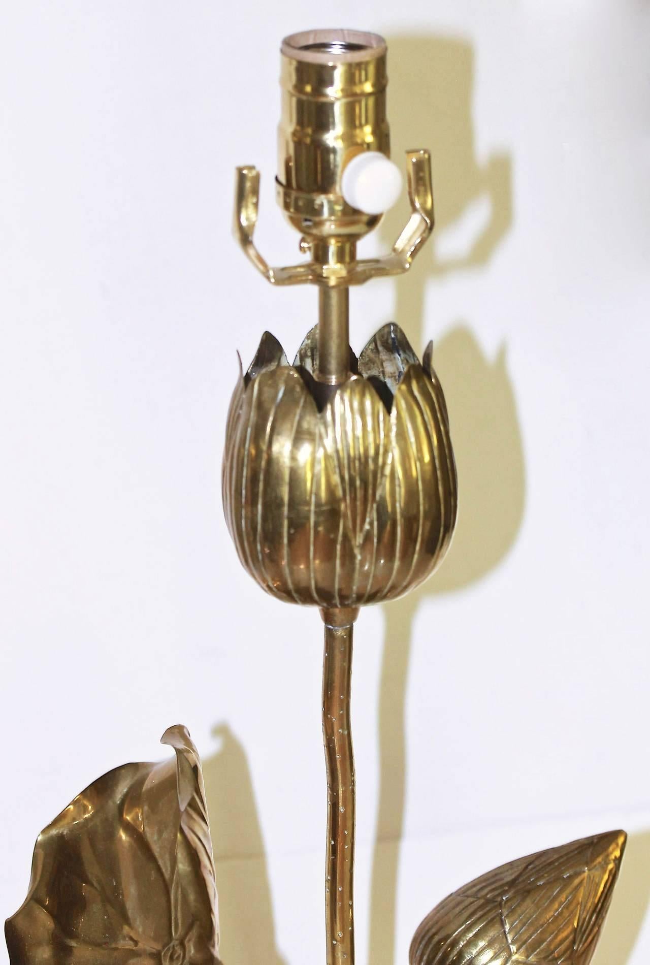 Brass Lotus Blossom Table Lamp 3