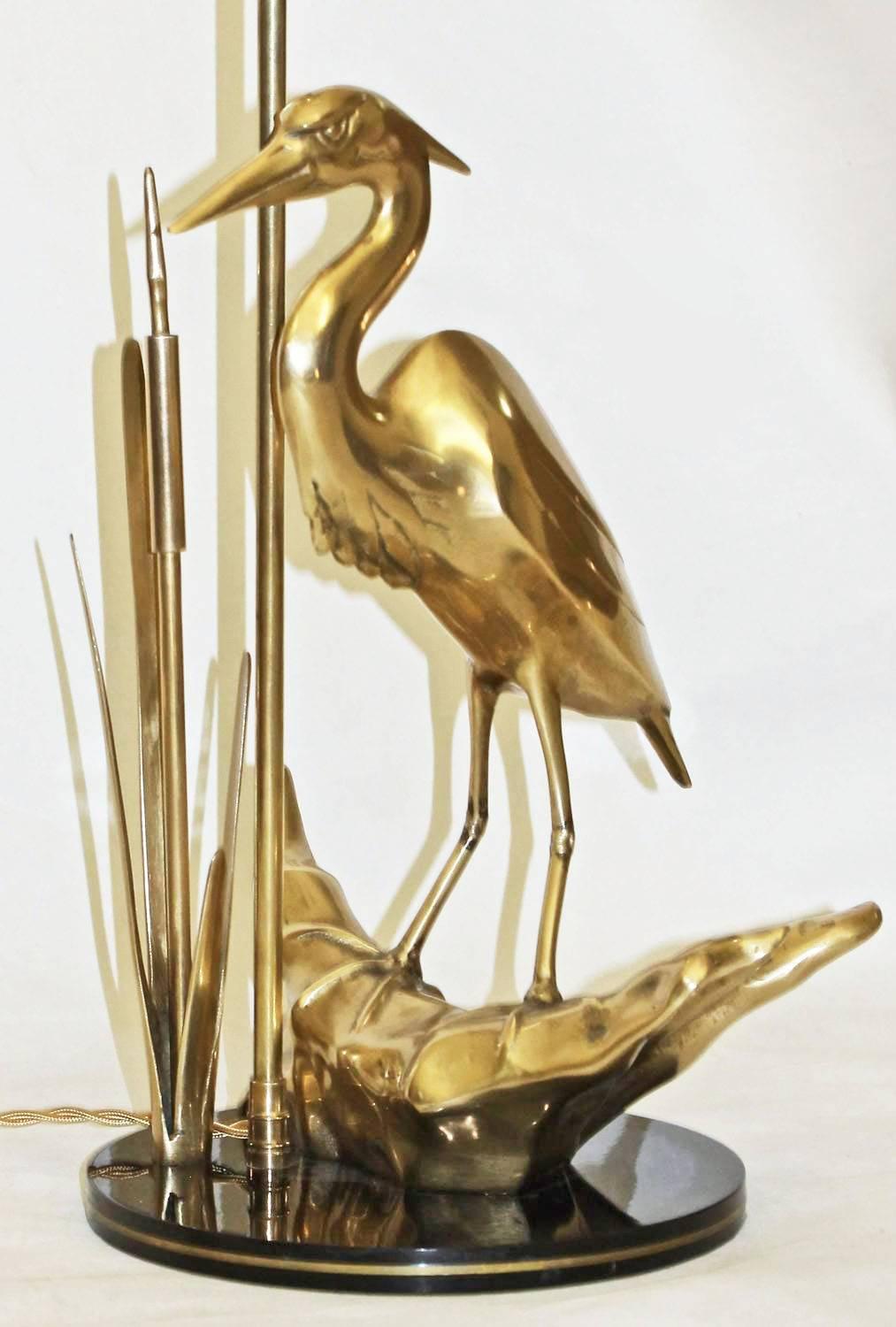 brass bird lamp