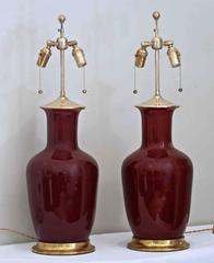 Pair of Christopher Spitzmiller Oxblood Sang De Boeuf Red Ginger Jar Lamps
