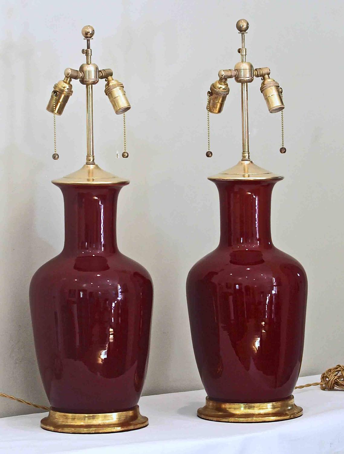 Pair of Christopher Spitzmiller Oxblood Sang De Boeuf Red Ginger Jar