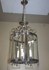 Large Italian Nickel Neoclassic Lantern or Pendant Light