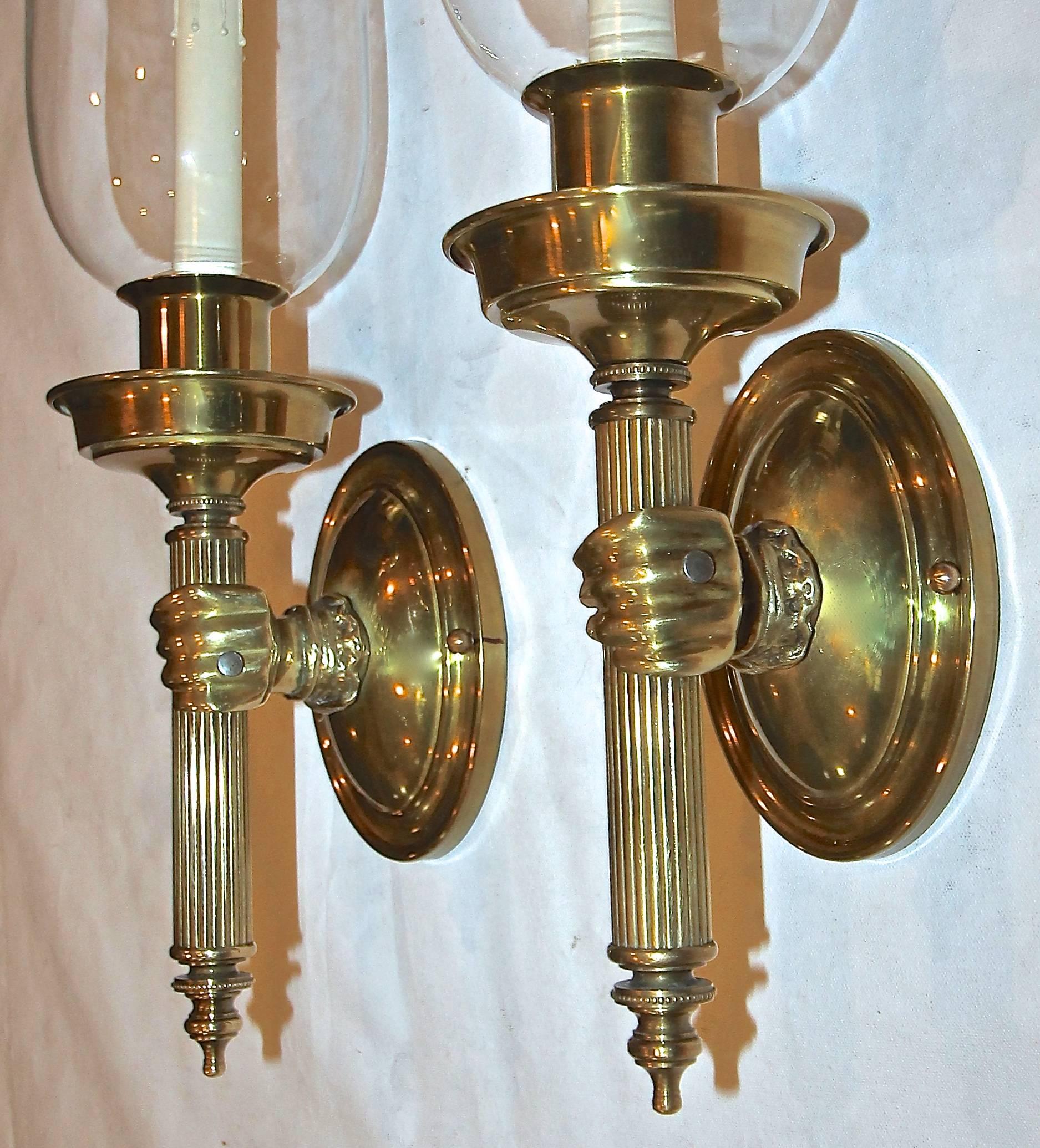Large Hand Torch Bronze Wall Sconces In Good Condition In Palm Springs, CA