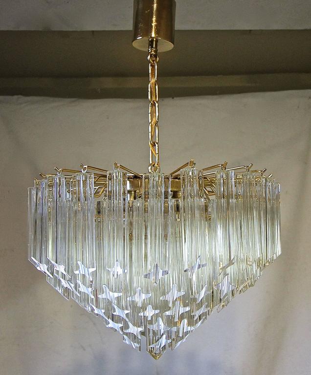 Venini Italian Quatro Punta Crystal Prism Chandelier at 1stDibs