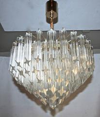 Venini Italian Quatro Punta Crystal Prism Chandelier