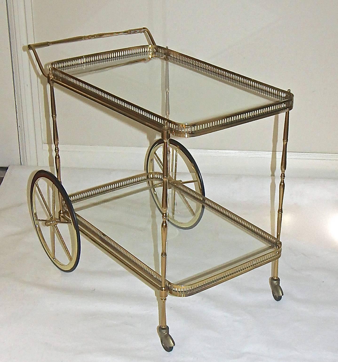 Vintage French Brass Bar Cart 6