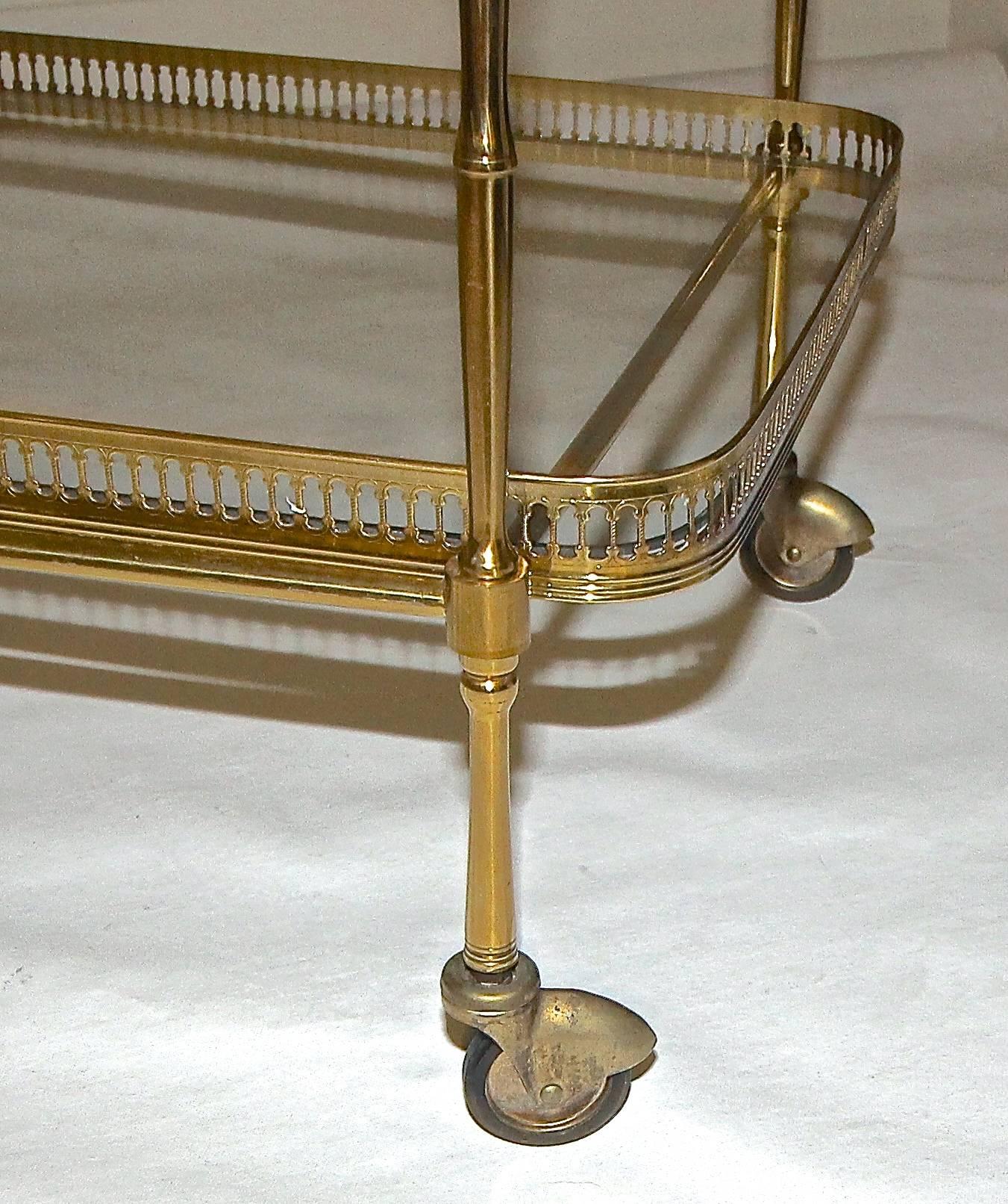 Vintage French Brass Bar Cart 2