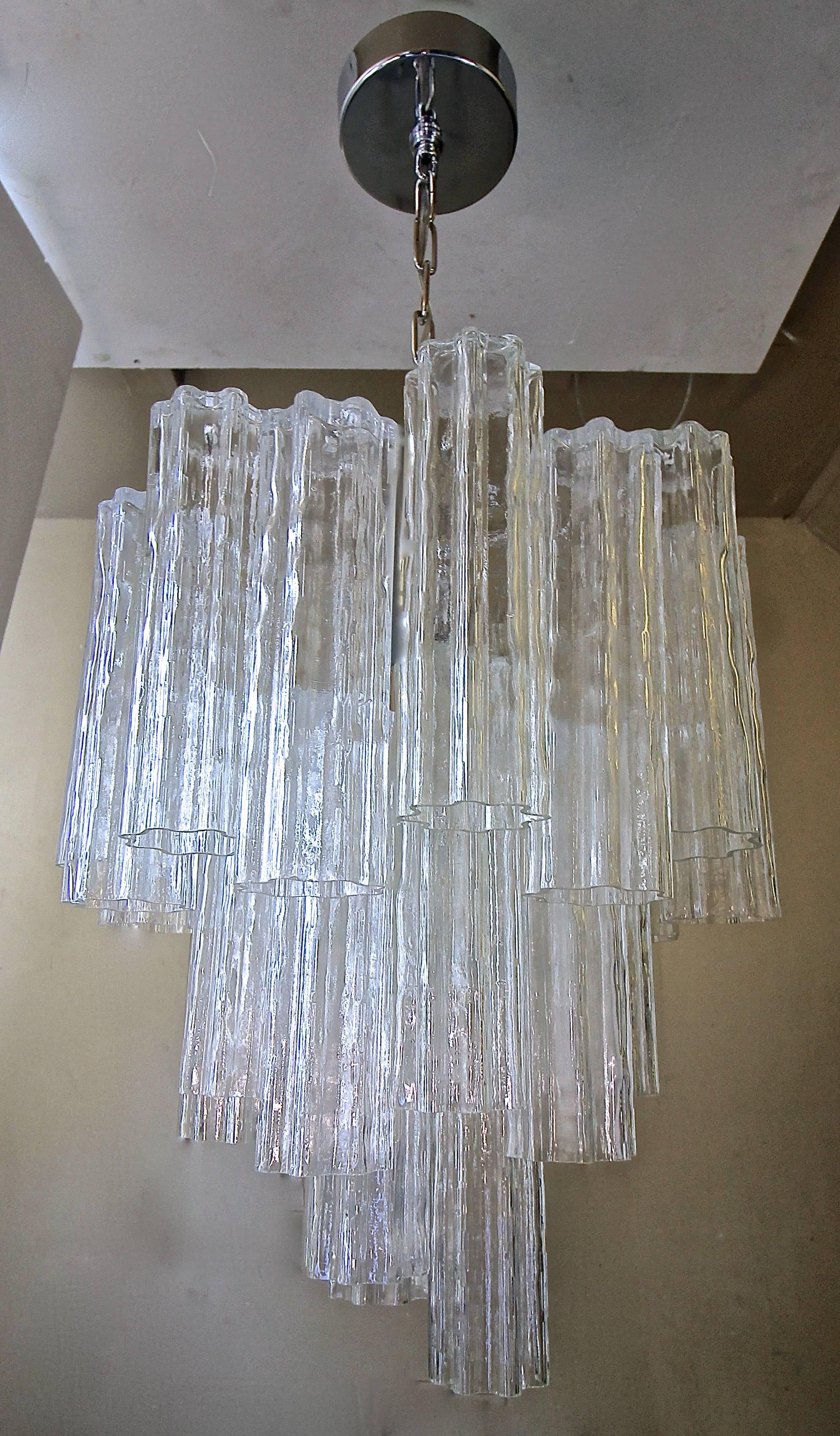 Venini Murano Tronchi Glass Chandelier 4